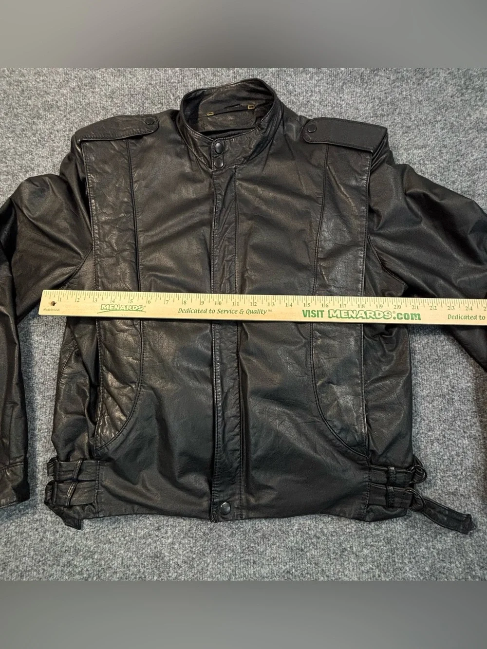 VTG 80s Rivari Black Leather Jacket Pile Lined Cafe Racer Moto Mens Medium Large
